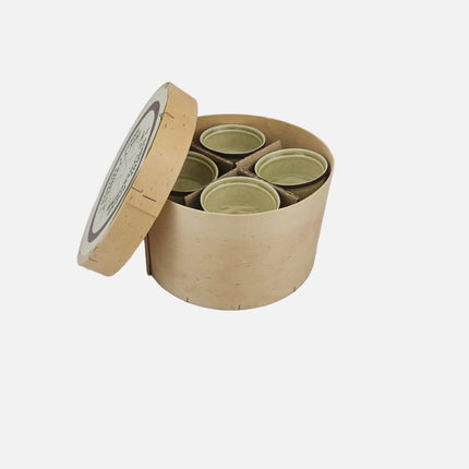 6 assiettes à fondue et 4 pots à sauce Gien modèle Charlines en faïence