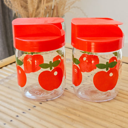2 bocaux vintage pomme rouge VMC Reims 0,45 l - Gulf - Années 70