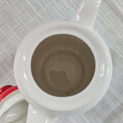 Cafetière en porcelaine Royal Tudor blanche et rouge