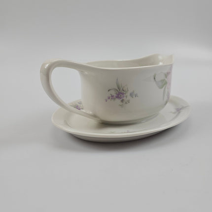 Saucière en porcelaine décor floral rose Rosenthal Botticelli