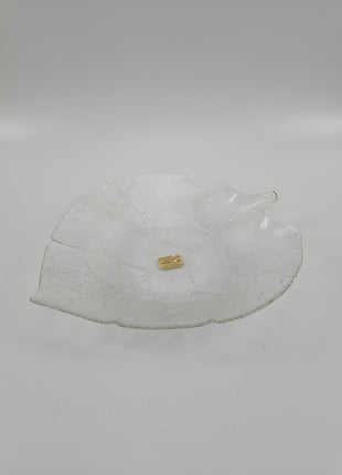 Grand plat en forme de feuille en verre trempé Arcoroc