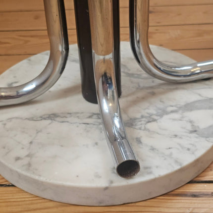 Porte-manteau sur pied vintage Space Age chrome et marbre - Années 70