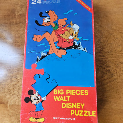 Puzzle vintage 24 grandes pièces pièces Walt Disney Pluto facteur - Années 70