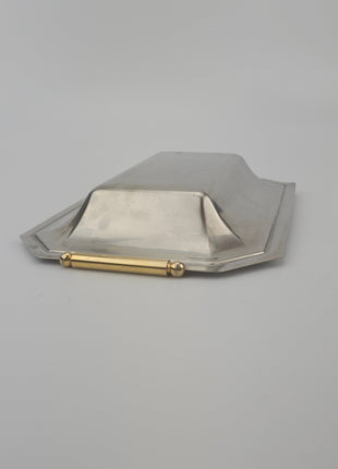 Plateau en inox 18/10 Elegant Gioiel motif floral gravé