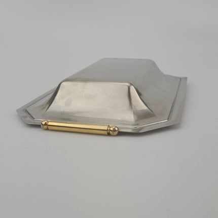 Plateau en inox 18/10 Elegant Gioiel motif floral gravé