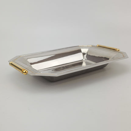 Plateau en inox 18/10 Elegant Gioiel motif floral gravé