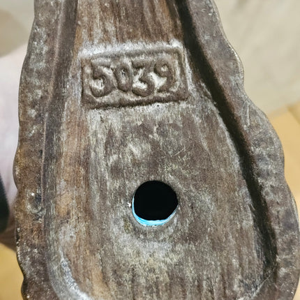 Statuette perroquet cacatoès en céramique émaillée turquoise 30 cm