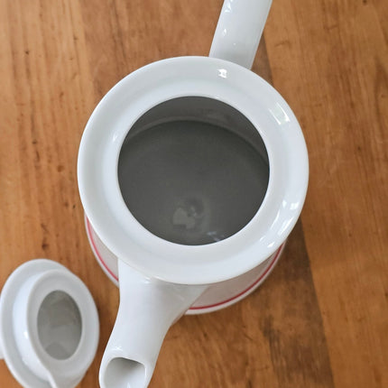 Cafetière en porcelaine Winterling blanche avec lignes rouges