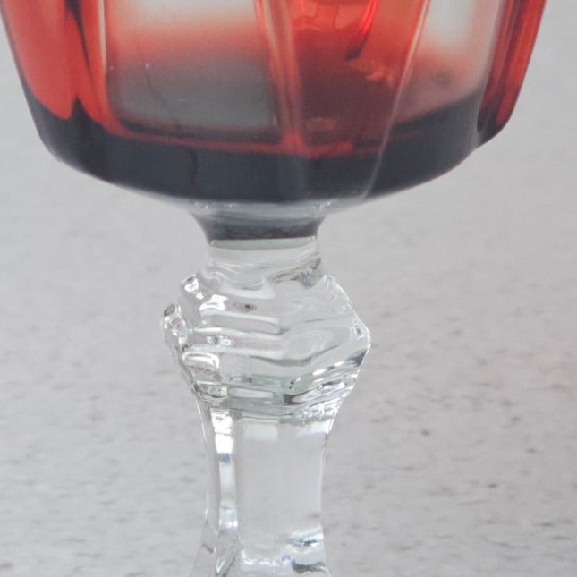 Petit verre à liqueur rubis Luminarc Rubilux - verre vintage années 60-70