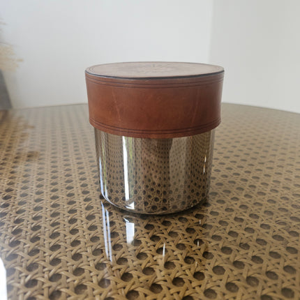 Cork and metal storage box