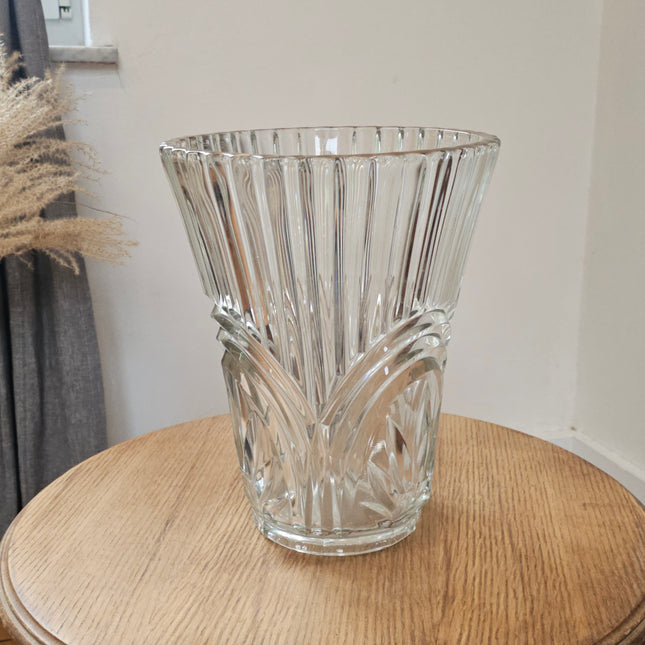 Grand vase vintage en cristal d'Arques - Hauteur 30 cm