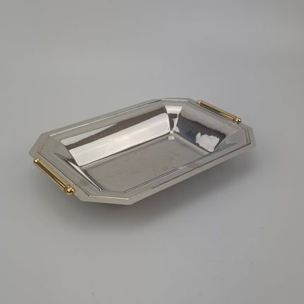 Plateau en inox 18/10 Elegant Gioiel motif floral gravé