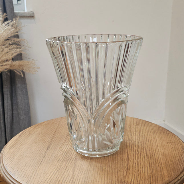 Grand vase vintage en cristal d'Arques - Hauteur 30 cm