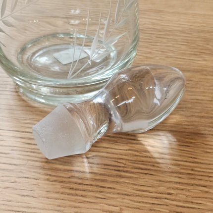 Carafe vintage en cristal gravé épis de blé