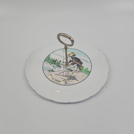 Plateau à fromage Jean de la Fontaine en porcelaine de la CNP France, collection Lierre sauvage