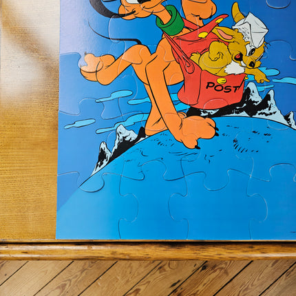 Puzzle vintage 24 grandes pièces pièces Walt Disney Pluto facteur - Années 70
