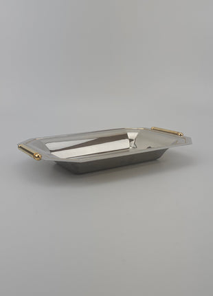 Plateau en inox 18/10 Elegant Gioiel motif floral gravé