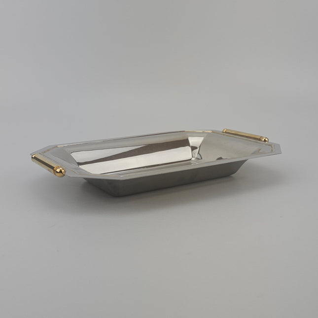 Plateau en inox 18/10 Elegant Gioiel motif floral gravé