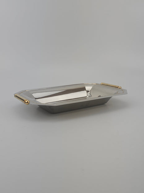 Plateau en inox 18/10 Elegant Gioiel motif floral gravé