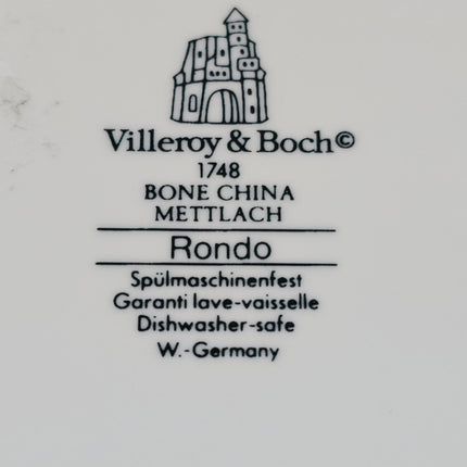 Beurrier Villeroy et Boch en porcelaine blanche avec ligne verte