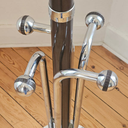 Porte-manteau sur pied vintage Space Age chrome et marbre - Années 70