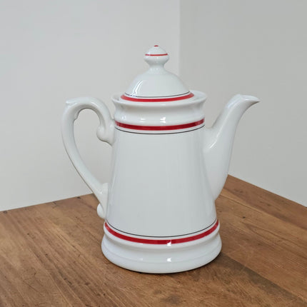 Cafetière en porcelaine Winterling blanche avec lignes rouges