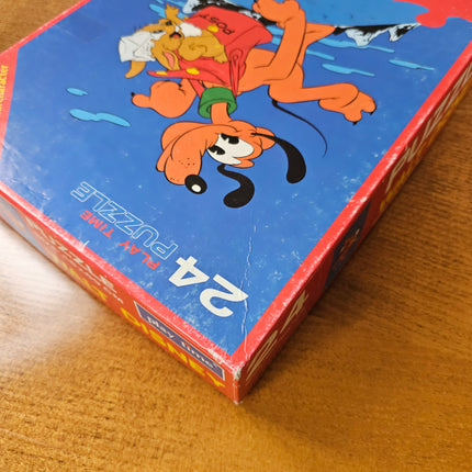 Puzzle vintage 24 grandes pièces pièces Walt Disney Pluto facteur - Années 70