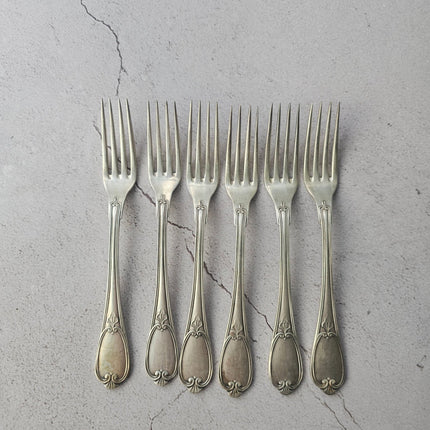 Lot de 6 fourchettes à dessert en métal argenté