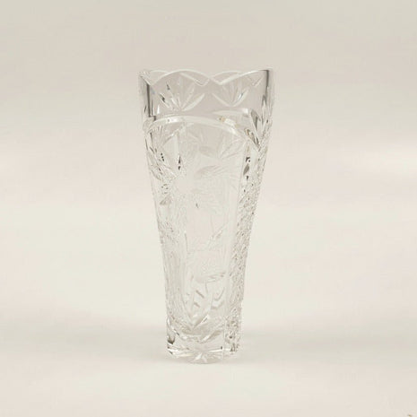 Vase en cristal avec gravure motif fleural Irena