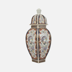 Vase antique chinois ou potiche B&G Italie en porcelaine multicolore