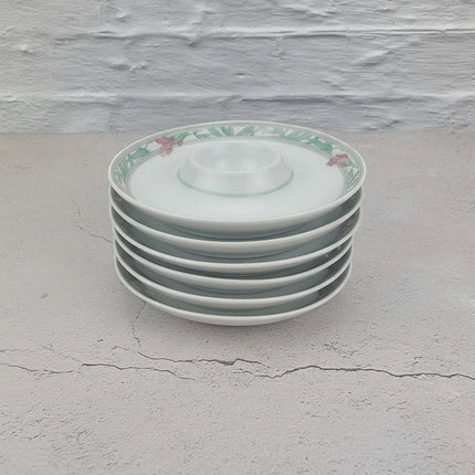 6 coquetiers à large bord en porcelaine Hutschenreuther