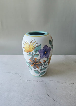 Vase vintage Flora Gouda Holland - Modèle Viola peint à la main