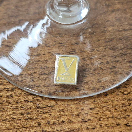 Suite de 9 verres à vin en cristallin Verrerie Boussu - Vintage - H 17 cm