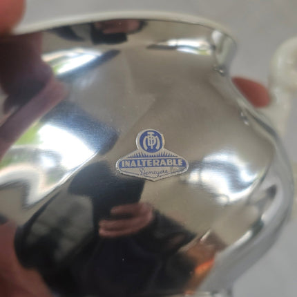 Service à café vintage Demeyere "Inaltérable" - Porcelaine et inox - Années 50-60