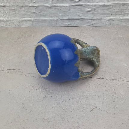 Petit vase amphore Art Déco Alphonse Mouton Saint-Uze bleu avec effet enflammé années 1930