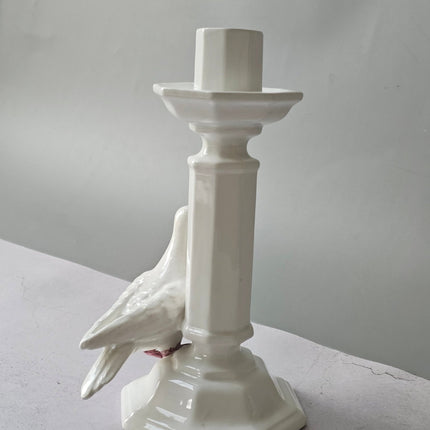 Bougeoir vintage Costa Italy céramique blanche colombe - Années 50