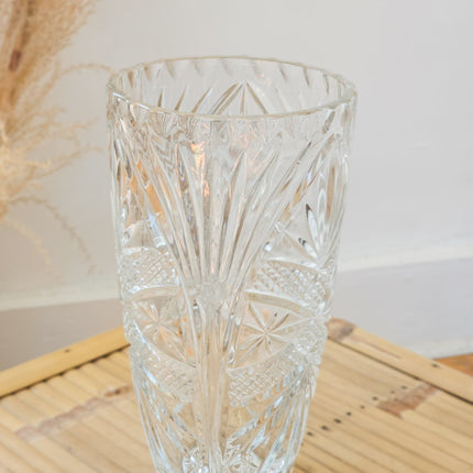 Grand vase vintage en cristal ciselé