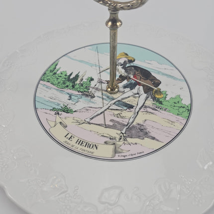 Plateau à fromage Jean de la Fontaine en porcelaine de la CNP France, collection Lierre sauvage