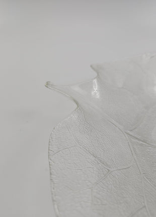 Grand plat en forme de feuille en verre trempé Arcoroc