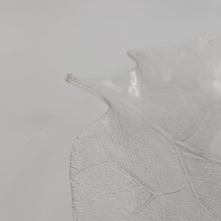 Grand plat en forme de feuille en verre trempé Arcoroc