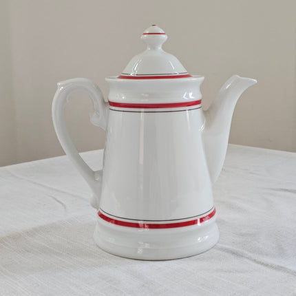 Cafetière en porcelaine Winterling blanche avec lignes rouges