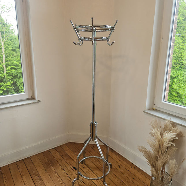Porte-manteau vintage Tubax métal chromé avec couronne rotative - Style Art déco Années 60
