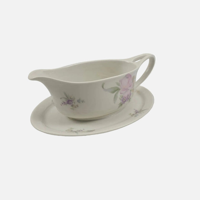 Saucière en porcelaine décor floral rose Rosenthal Botticelli