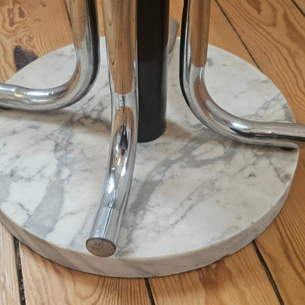 Porte-manteau sur pied vintage Space Age chrome et marbre - Années 70