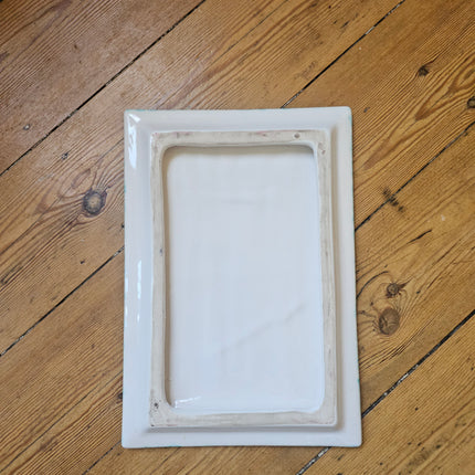 Plat apéro rectangulaire vintage en céramique géométrique - Années 50