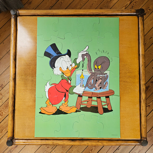 Puzzle vintage 24 grandes pièces pièces Walt Disney Picsou et la pieuvre - Années 70