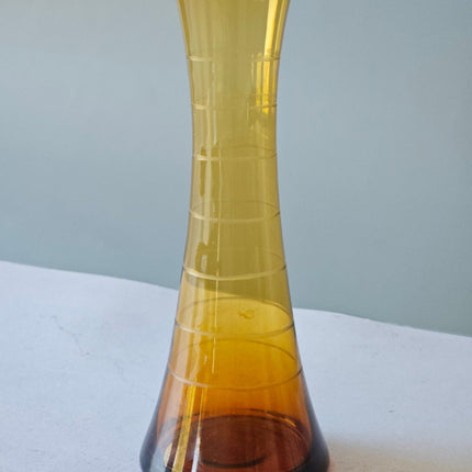 Petit vase soliflore vintage verre ambre