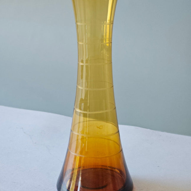 Small vintage amber-orange soliflore vase