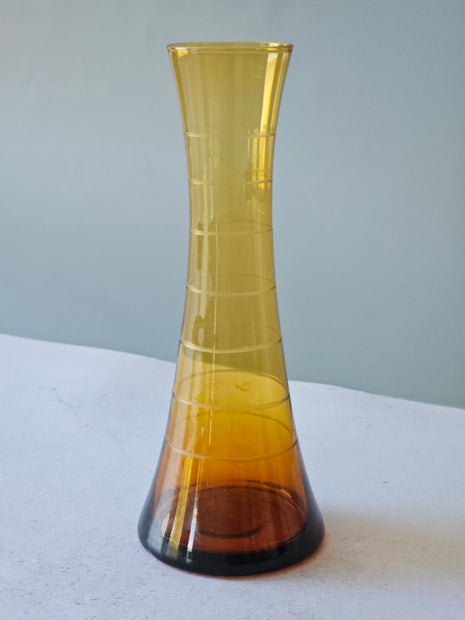 Small vintage amber-orange soliflore vase
