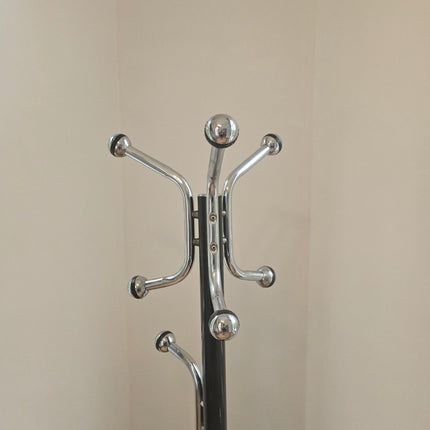 Porte-manteau sur pied vintage Space Age chrome et marbre - Années 70